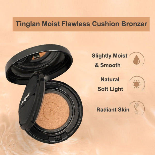 M-Joptim Tinglan Moist Flawless Cushion Bronzer 3 Colors Skin Illumination Cushion with Refill Perfecting Cushion (Product 14g + Refill 14g)