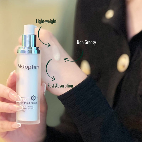the texture of m joptim retinol serum is light weight and non greasy at all