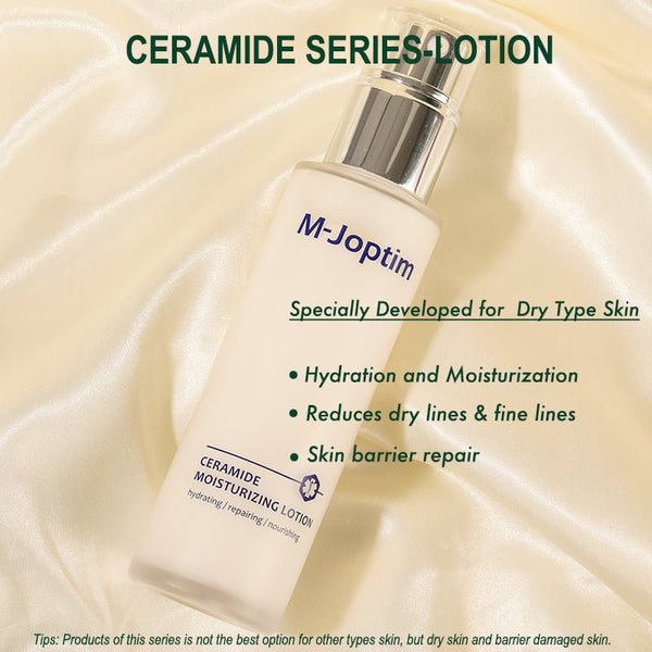 the benefits of Ceramide Lotion are moisturizing and skin repairing and reduce dry lines and soften skin