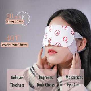 a steam eye mask to relieve tiredness of eyes and improves darck circles and help to sleep eye mask